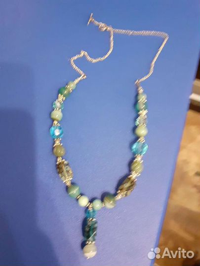 Бусы серебро с натуральными камнями