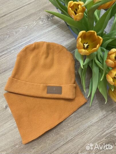 Демисезонные шапка и снуд MiniDino