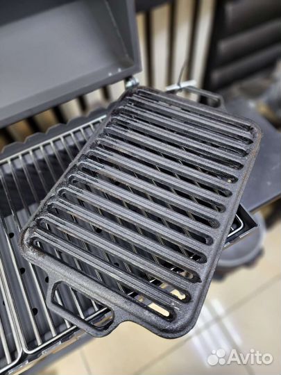 Чугунная Решетка гриль 360х260 с ручками