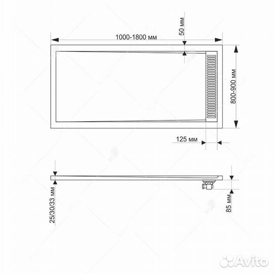 Душевой поддон из искусственного камня