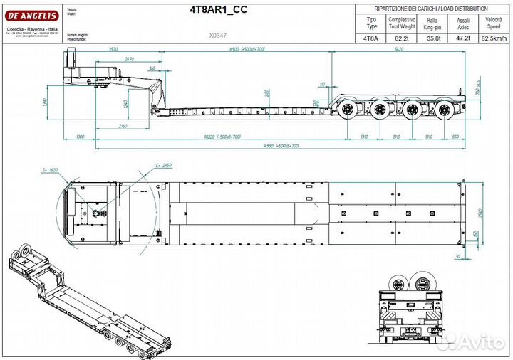 Полуприцеп трал (тяжеловоз) DE ANGELIS G/G-scopic series, 2013