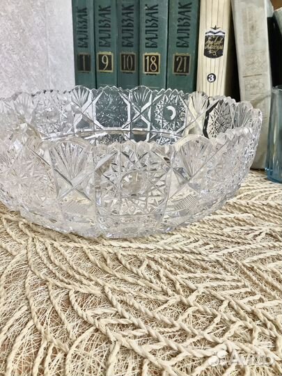 Хрустальная ваза для фруктов СССР