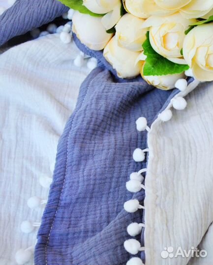 Муслиновый конверт/плед на выписку