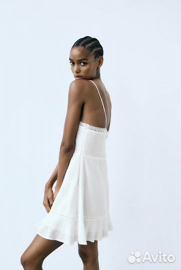 Платье белое кружевное Zara новая коллекция М
