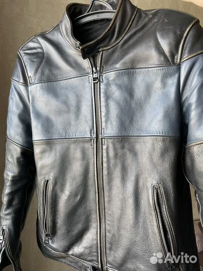 Мотокуртка кожаная мужская 52