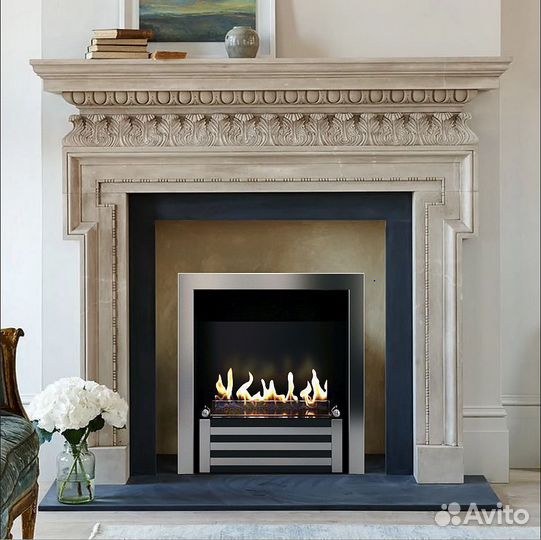 Биокамин в мраморном портале Firezo Primavera
