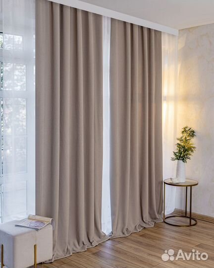 Премиум Шторы Ламия сливочный новые на окна пошив