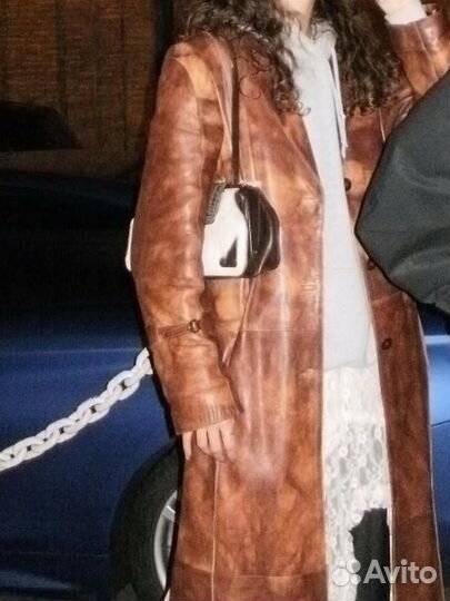 Кожаный тренч женский