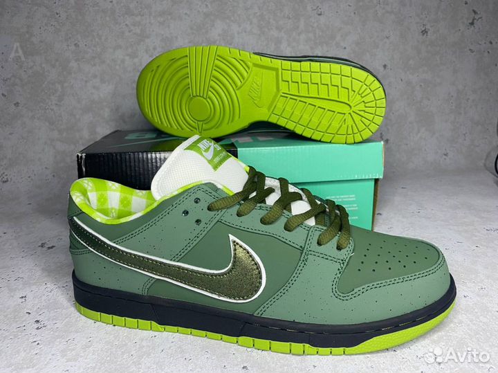 Кроссовки Nike dunk low green lobster