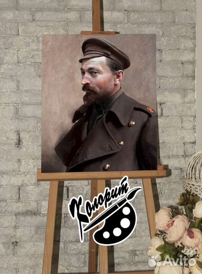Дзержинский портрет на холсте с подрамником 40х50с