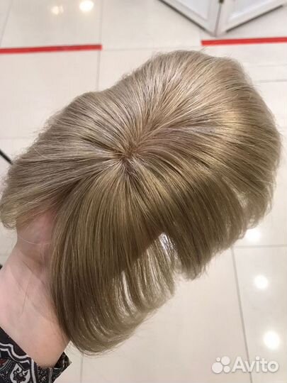 Накладка на пробор из натуральных волос