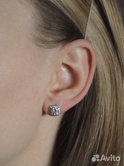 Серьги пусеты квадратные