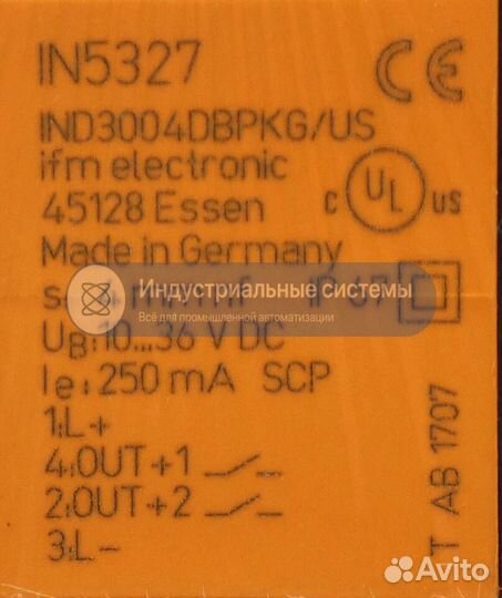 Индуктивный датчик ifm IN5327 IND3004dbpkg/US