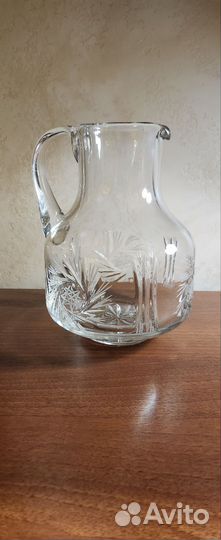 Хрустальные кувшин и конфетница. СССР