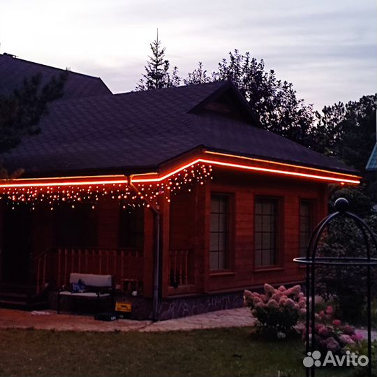 Новогодняя подсветка домов