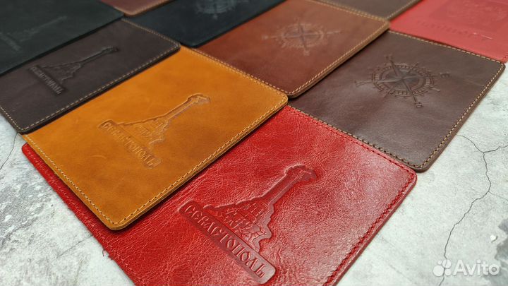 Обложка на паспорт кожаная ручная работа