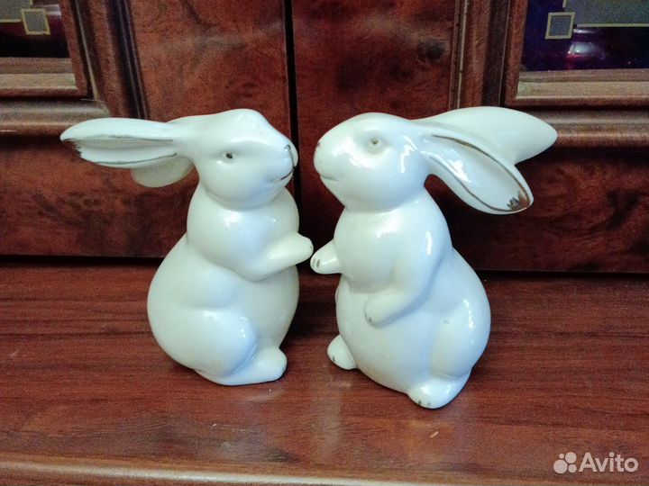 Фарфоровые статуэтки заяц (кролик)
