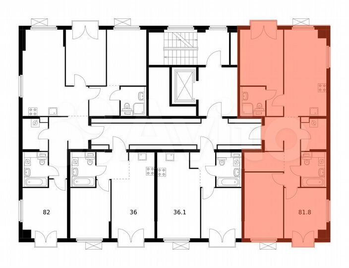 3-к. квартира, 81,8 м², 7/9 эт.