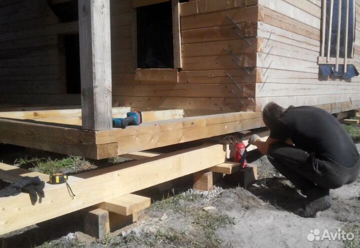 Замена венцов Подъем домов Ремонт фундамента