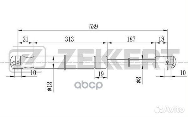 Пружина газовая багажника Nissan Almera (N16) 0