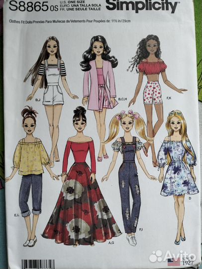 Выкройки одежды для кукол 11''(30см) Барби и т.п