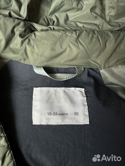 Пуховик zara детский