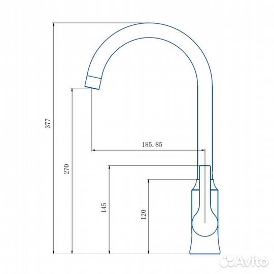 Смеситель для кухни Haiba hb70652-7 Черный