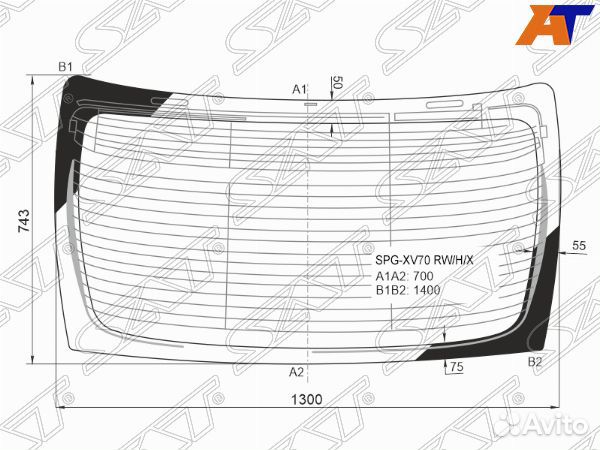 Стекло заднее toyota camry europe/russia XV70