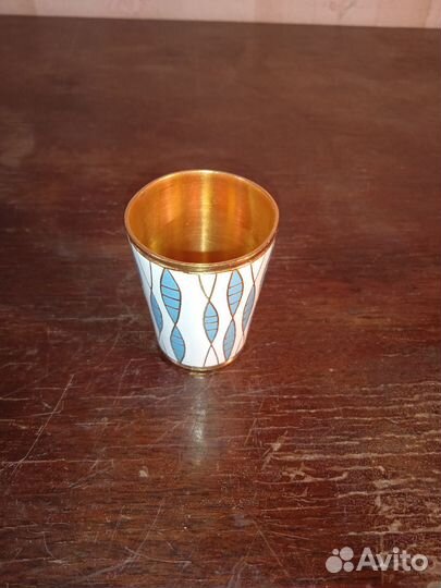 Стопка латунь СССР. Эмаль