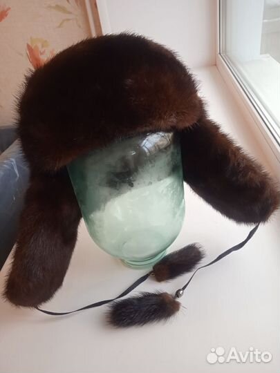 Шапка-ушанка,берет норка натур.56-58