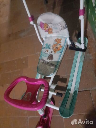 Детский снегокат с ручкой