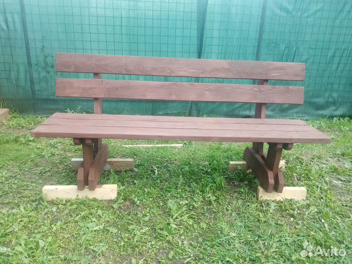 Скамья садовая со спинкой