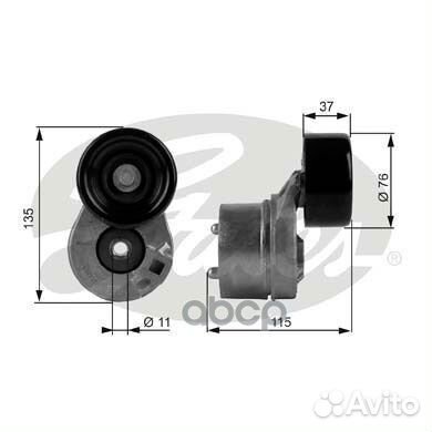 Натяжитель руч.ремня с роликом ford transit 2,4