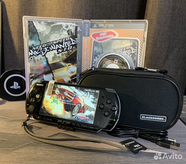 Sony PSP 3004 Piano Black 64gb 7500 игр (комплект)