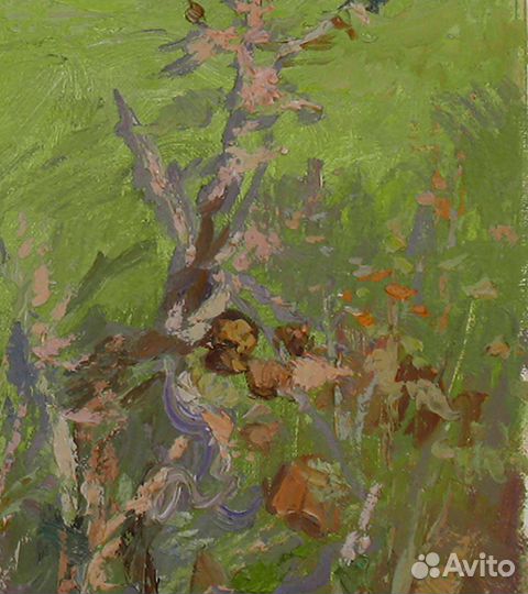 Картина маслом Пейзаж Весеннее Поле