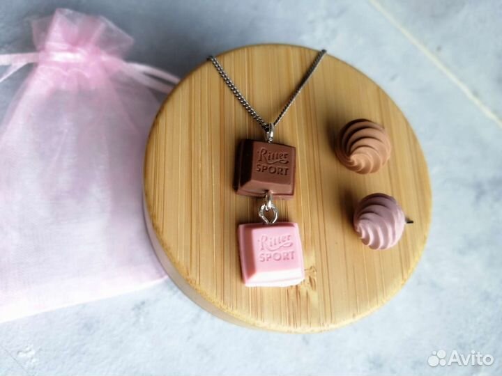 Серьги конфеты шоколадки гвоздики