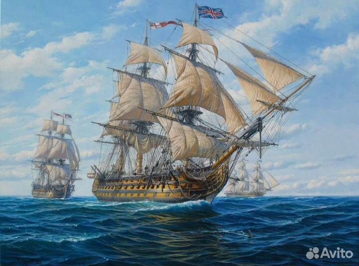 Картины маслом на холсте большие Парусники море