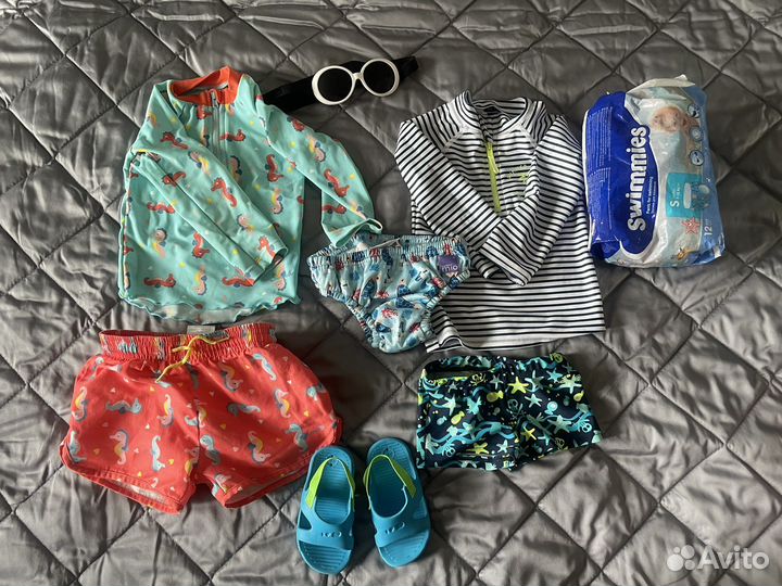 Детские купальные костюмы, очки