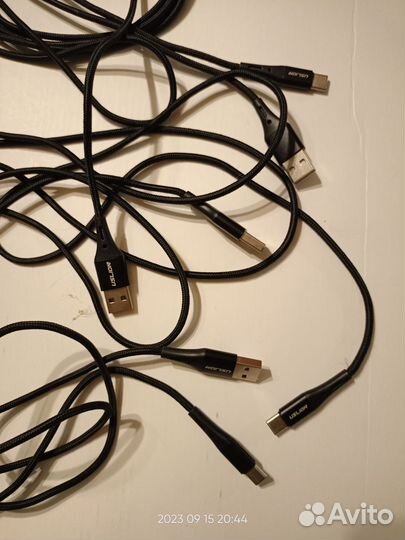 Кабель USB - Type-C Uslion, 1 м и 3 метра. Б/у