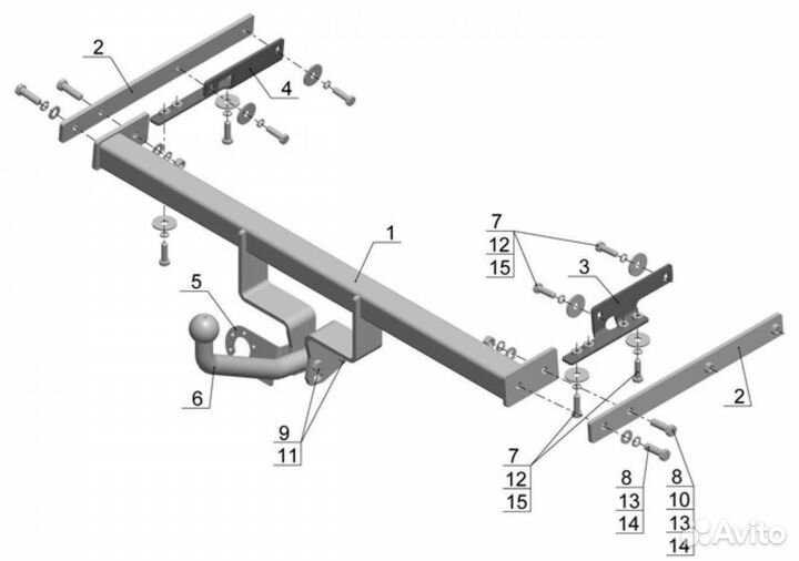 Фаркоп (тсу) на Nissan Tiida HB, sedan 2007-2014