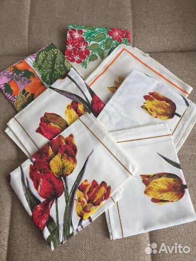 Льняные салфетки 7 штук, новые СССР