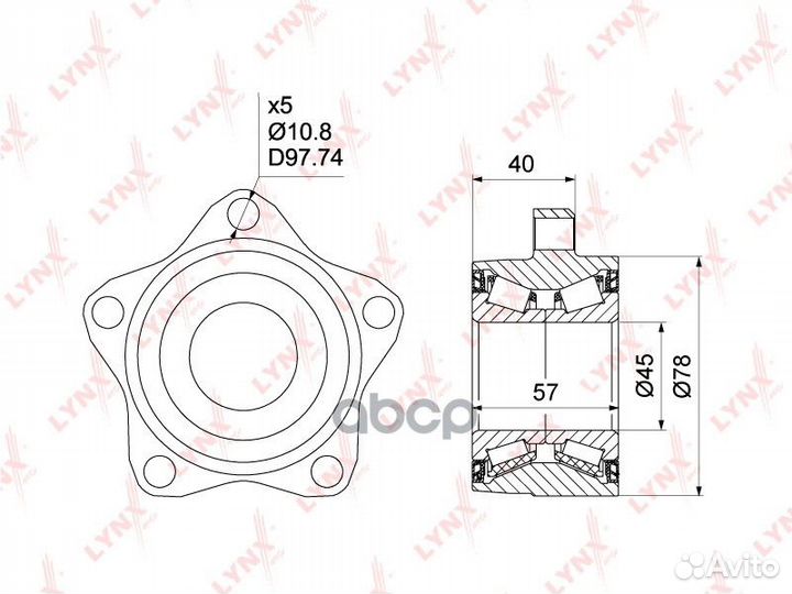 Подшипник ступ.ford transit 06- пер. WB1007 LYN