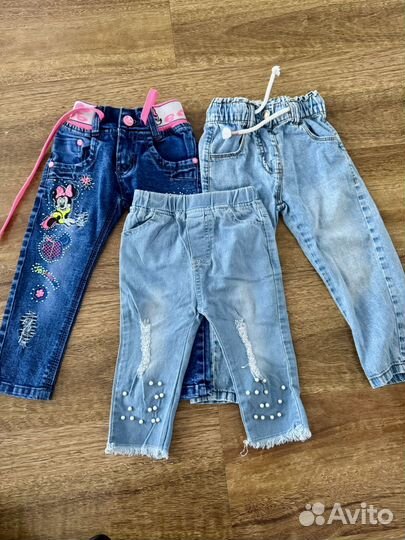 Джинсы для девочки 86 92. 6 пар