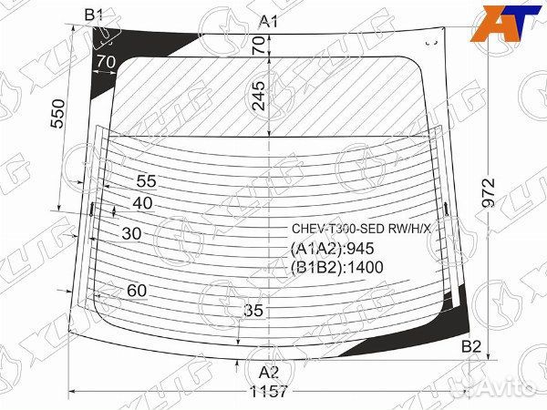 Стекло заднее chevrolet aveo