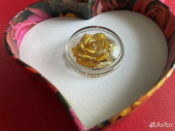 Монета серебро Роза 3D