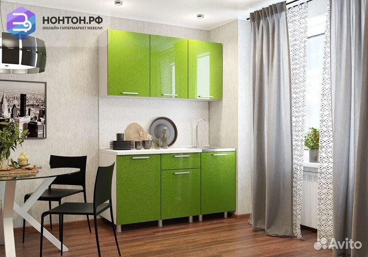 Кухня Блестки 1.5 м олива