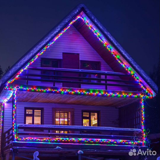 Гирлянда нить для уличного украшения, цветная, 20м