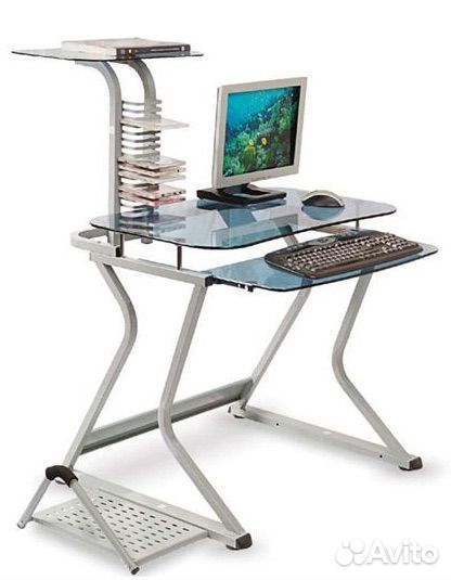 Стеклянный компьютерный стол бу