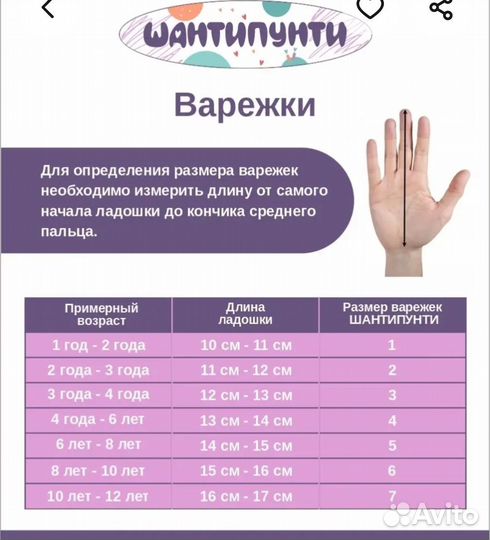 Варежки детские зимние