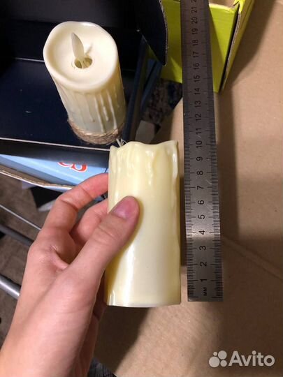 Свечи LED тёплый свет, высокие (3 шт)